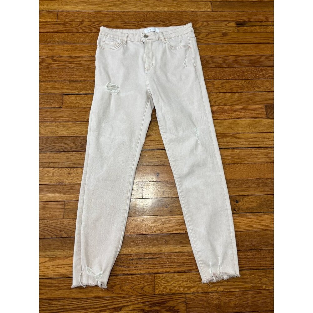 Vervet Womens Ankle Cropped Skinny Jeans Size 30 Distressed Stretch Raw Hem